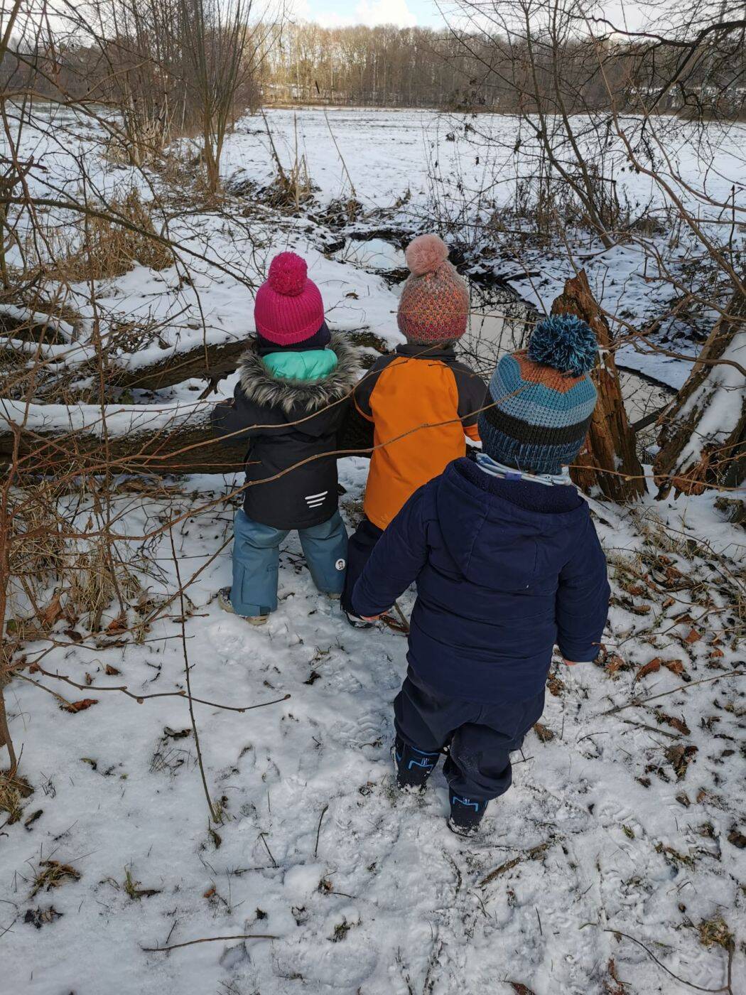 Kinder im Winter in der Natur